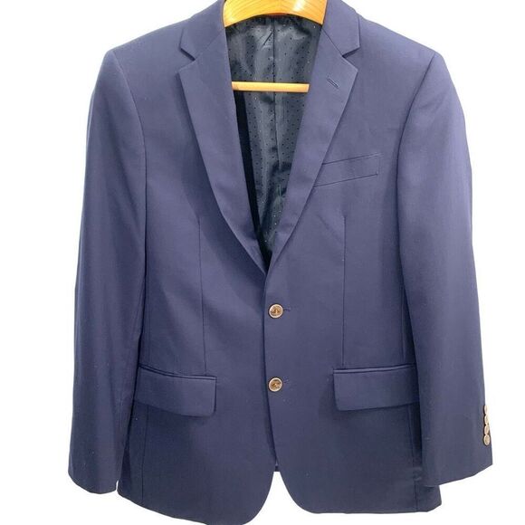 LINEA UOMO wool navy blaser suit jacket mens 36 regular - Picture 1 of 8